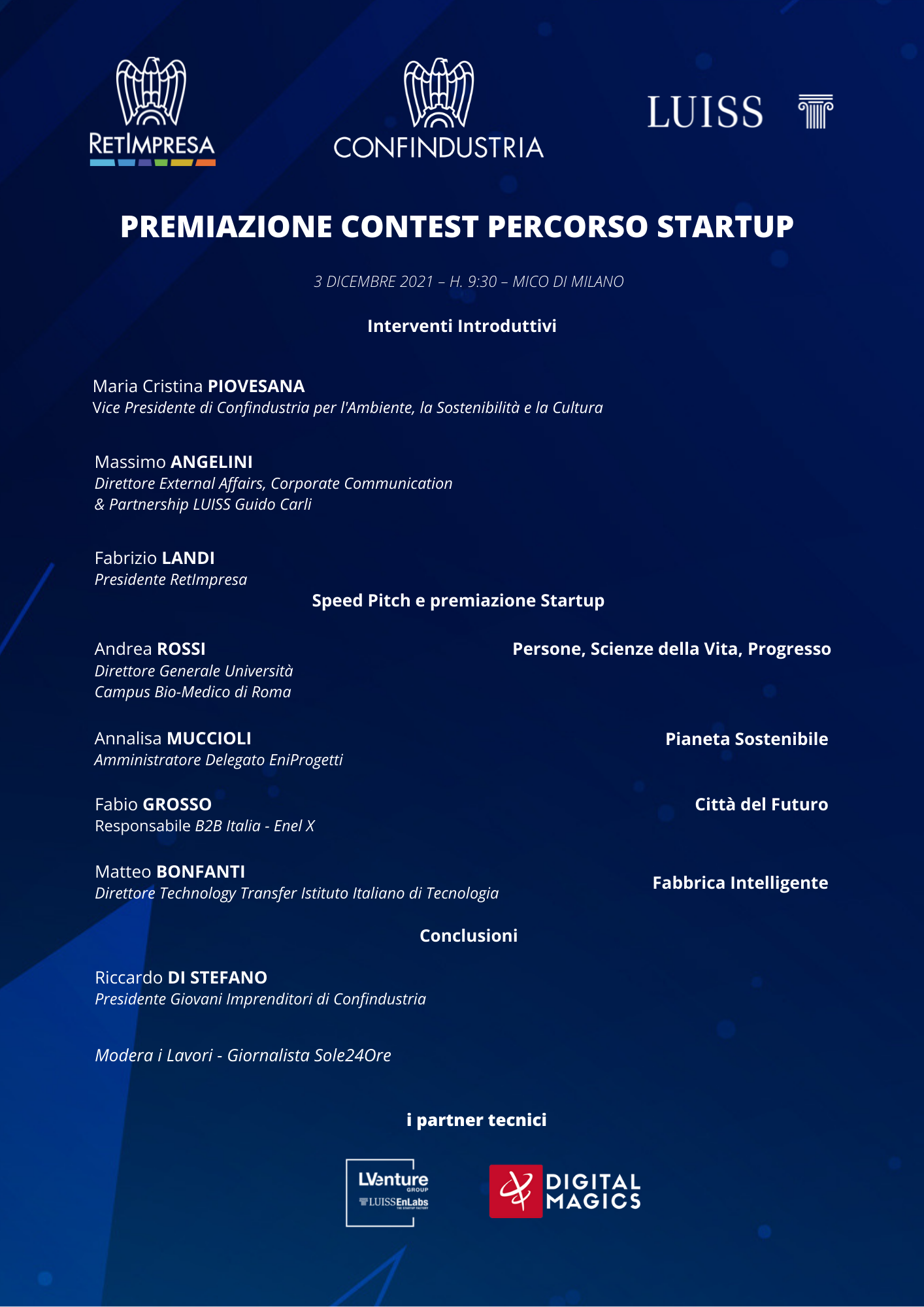 PROGRAMMA PREMIAZIONE CONTEST PERCORSO STARTUP